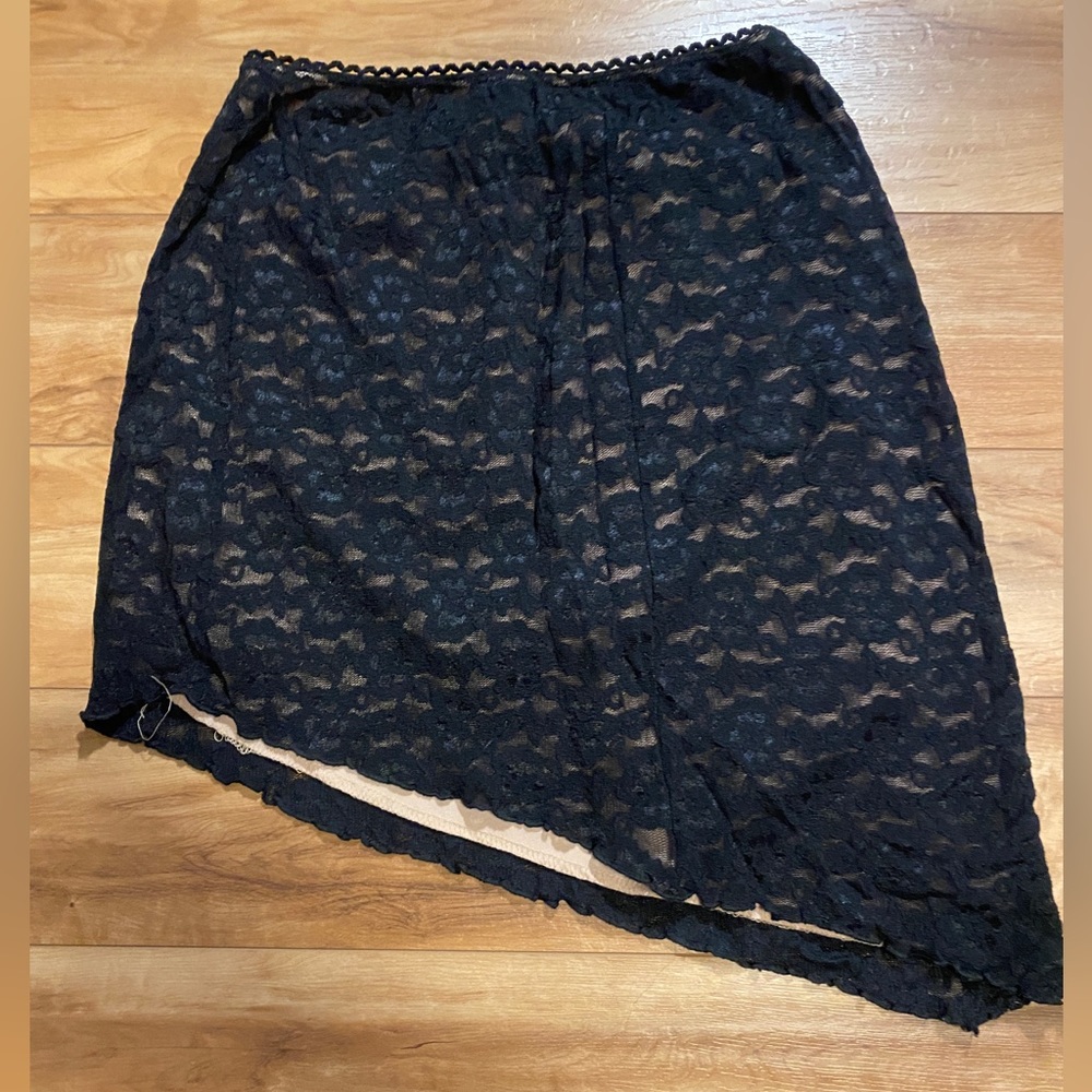Vintage 90’s Black Lace Asymmetrical Skirt